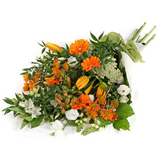 Orange &amp; White Traditional Bouquet
