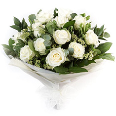 Long Stemmed White Roses Dozen